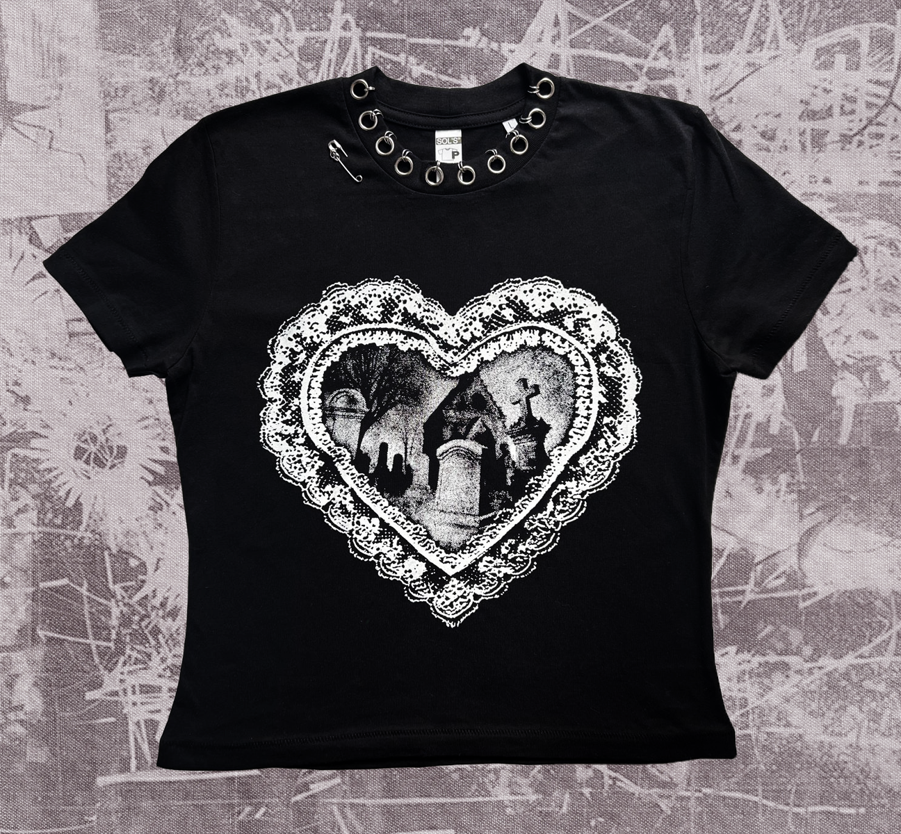 1/1 PIERCED CEMETERY TEE - L