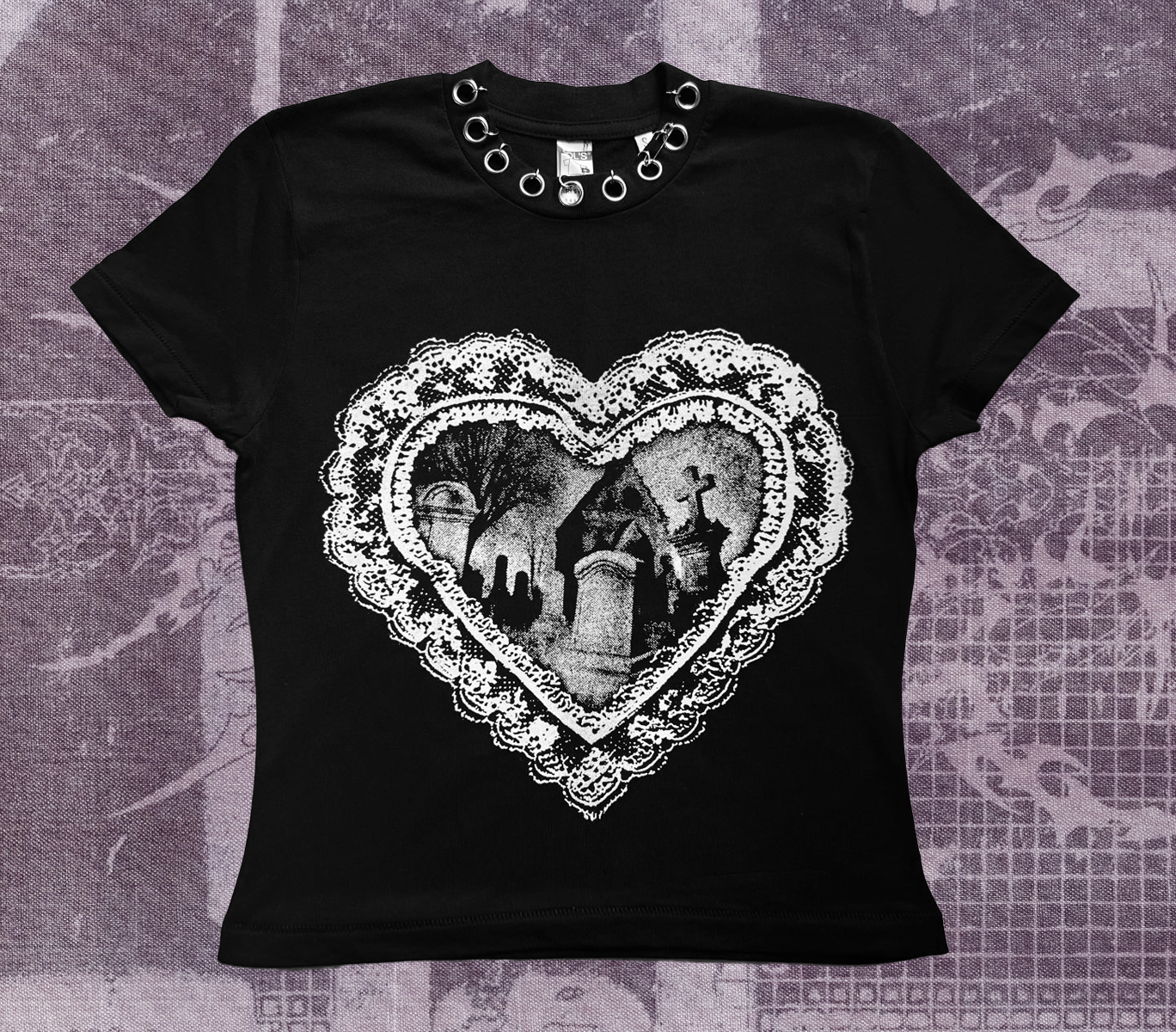 1/1 PIERCED CEMETERY TEE - S
